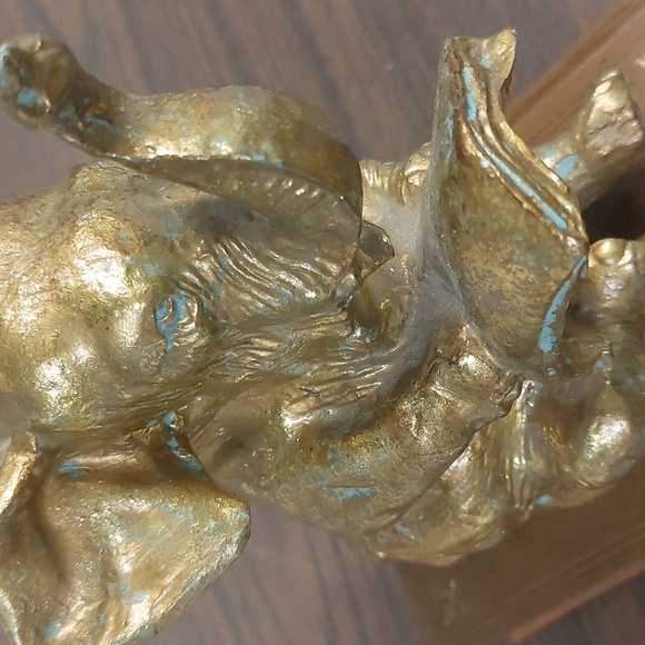 Vintage Brass & Ceramic Elephant reading a book - Picture 3 of 6